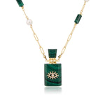 Load image into Gallery viewer, Aurora | Malachite Angel's Eye Cube Pendant Necklace