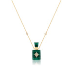 Load image into Gallery viewer, Galaxy | Malachite Cube Pendant Necklace
