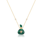 Load image into Gallery viewer, Galaxy | Malachite Santa Sack Pendant Necklace