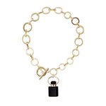 Load image into Gallery viewer, Midnight | Obsidian Cube Pendant Chain Bracelet