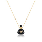 Load image into Gallery viewer, Galaxy | Obsidian Santa Sack Pendant Necklace