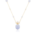 Load image into Gallery viewer, Nora | Purple Agate Round Pendant Necklace