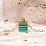 Load image into Gallery viewer, Pandora's Box | Malachite Pendant Necklace