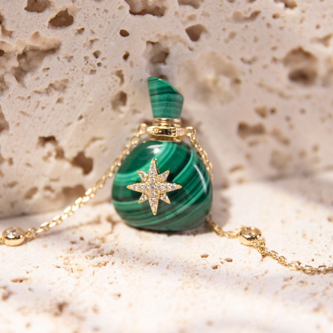 Galaxy | Malachite Santa Sack Pendant Necklace