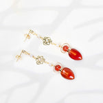Load image into Gallery viewer, Fervency | Carnelian Leaf Pendant Earrings