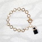 Load image into Gallery viewer, Midnight | Obsidian Cube Pendant Chain Bracelet