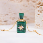 Load image into Gallery viewer, Galaxy | Malachite Cube Pendant Necklace