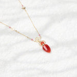 Load image into Gallery viewer, Fervency | Carnelian Leaf Pendant Necklace
