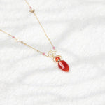 Load image into Gallery viewer, Fervency | Carnelian Leaf Pendant Necklace