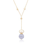 Load image into Gallery viewer, Nora | Purple Agate Sphere Pendant Y-Shaped Necklace
