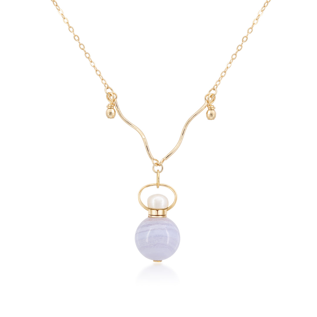Nora | Purple Agate Sphere Pendant Necklace