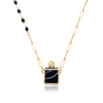 Load image into Gallery viewer, Pandora's Box | Black Agate Pendant Necklace