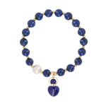 Load image into Gallery viewer, Twilight | Lapis Heart Pendant Beaded Bracelet