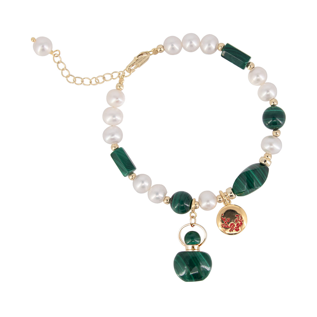 Aurora | Malachite Apple Pendant Beaded Bracelet