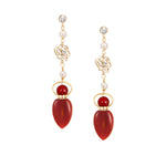 Load image into Gallery viewer, Fervency | Carnelian Leaf Pendant Earrings
