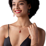 Load image into Gallery viewer, Fervency | Carnelian Leaf Pendant Necklace