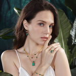 Load image into Gallery viewer, Aurora | Malachite Angel&#39;s Eye Cube Pendant Necklace
