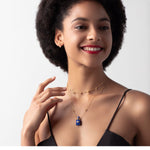Load image into Gallery viewer, Galaxy | Lapis Cube Pendant Necklace