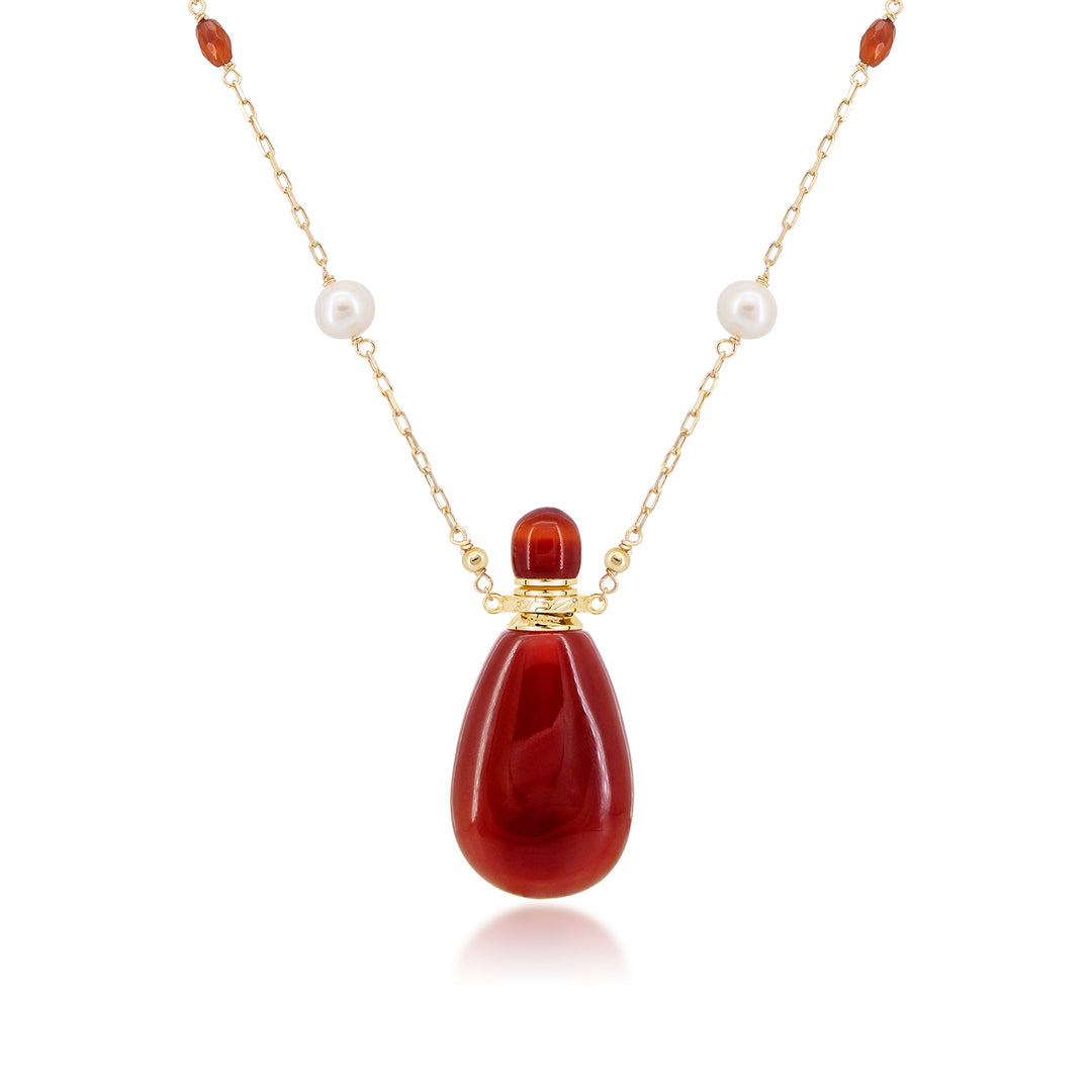 Fervency | Carnelian Water Drop Pendant Necklace