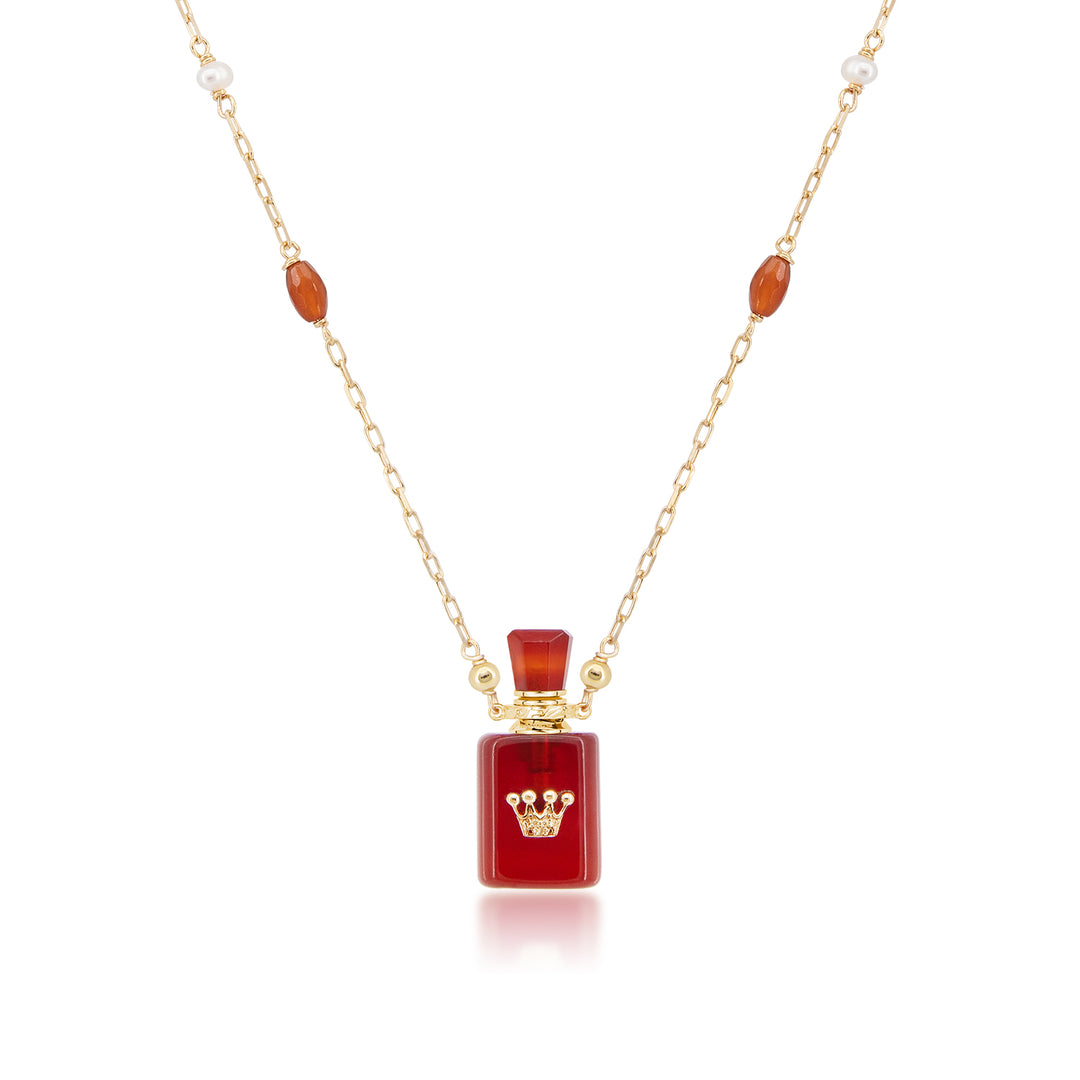 Fervency | Carnelian Cube Pendant Necklace