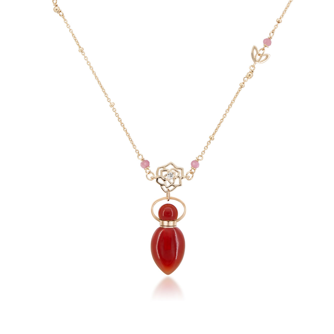 Fervency | Carnelian Leaf Pendant Necklace