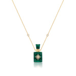Load image into Gallery viewer, Galaxy | Malachite Cube Pendant Necklace