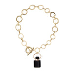 Load image into Gallery viewer, Midnight | Obsidian Cube Pendant Chain Bracelet