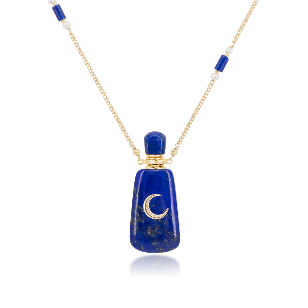 Twilight | Lapis Moonlight Bottle Pendant Necklace