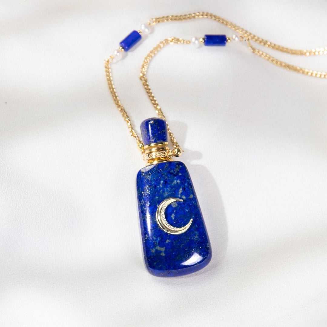 Twilight | Lapis Moonlight Bottle Pendant Necklace