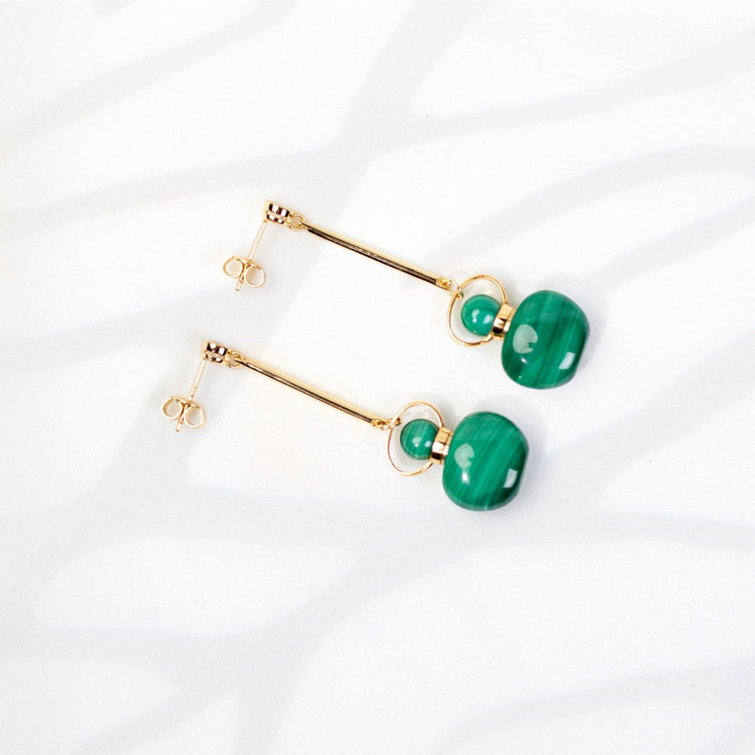 Aurora | Malachite Apple Pendant Earrings