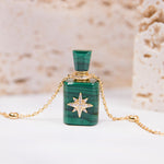 Load image into Gallery viewer, Galaxy | Malachite Cube Pendant Necklace