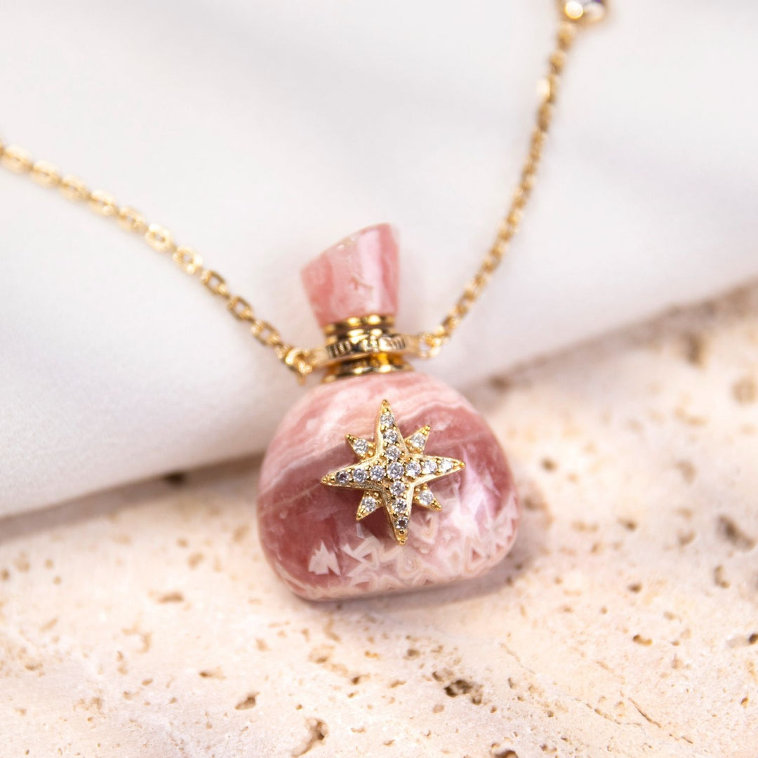 Galaxy | Rhodochrosite Santa Sack Pendant Necklace