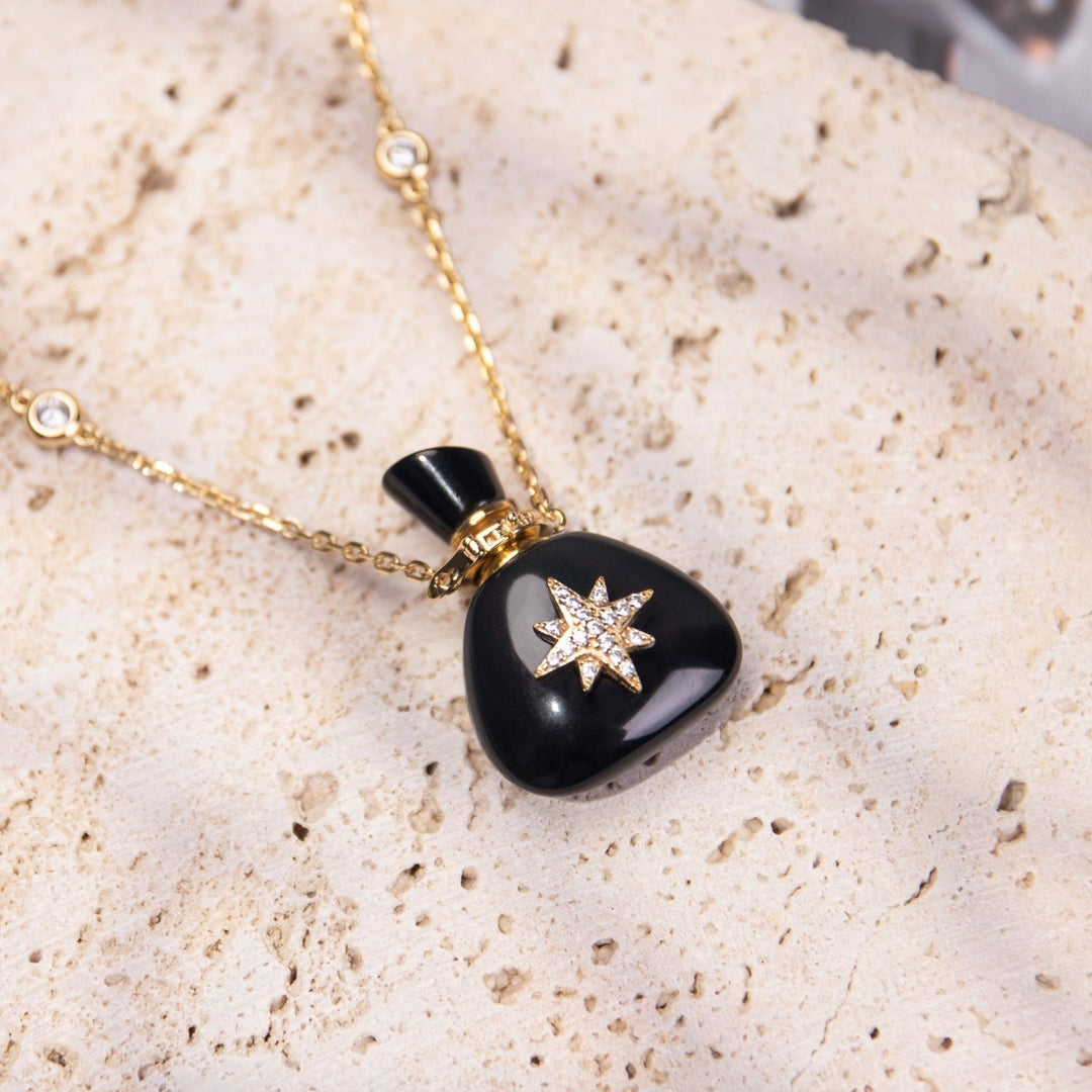 Galaxy | Obsidian Santa Sack Pendant Necklace