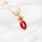 Load image into Gallery viewer, Fervency | Carnelian Leaf Pendant Necklace
