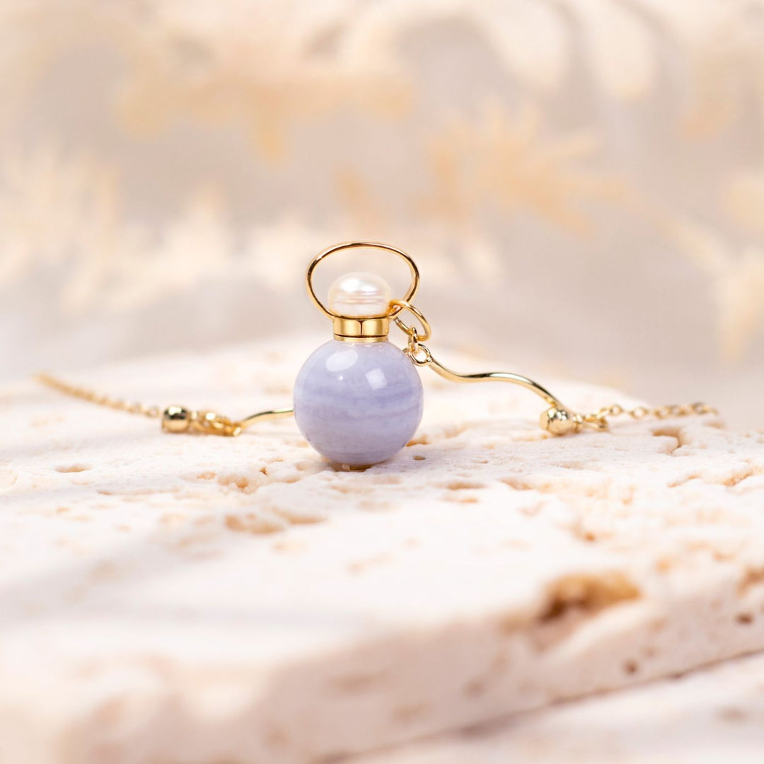 Nora | Purple Agate Sphere Pendant Necklace