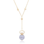 Load image into Gallery viewer, Nora | Purple Agate Sphere Pendant Y-Shaped Necklace