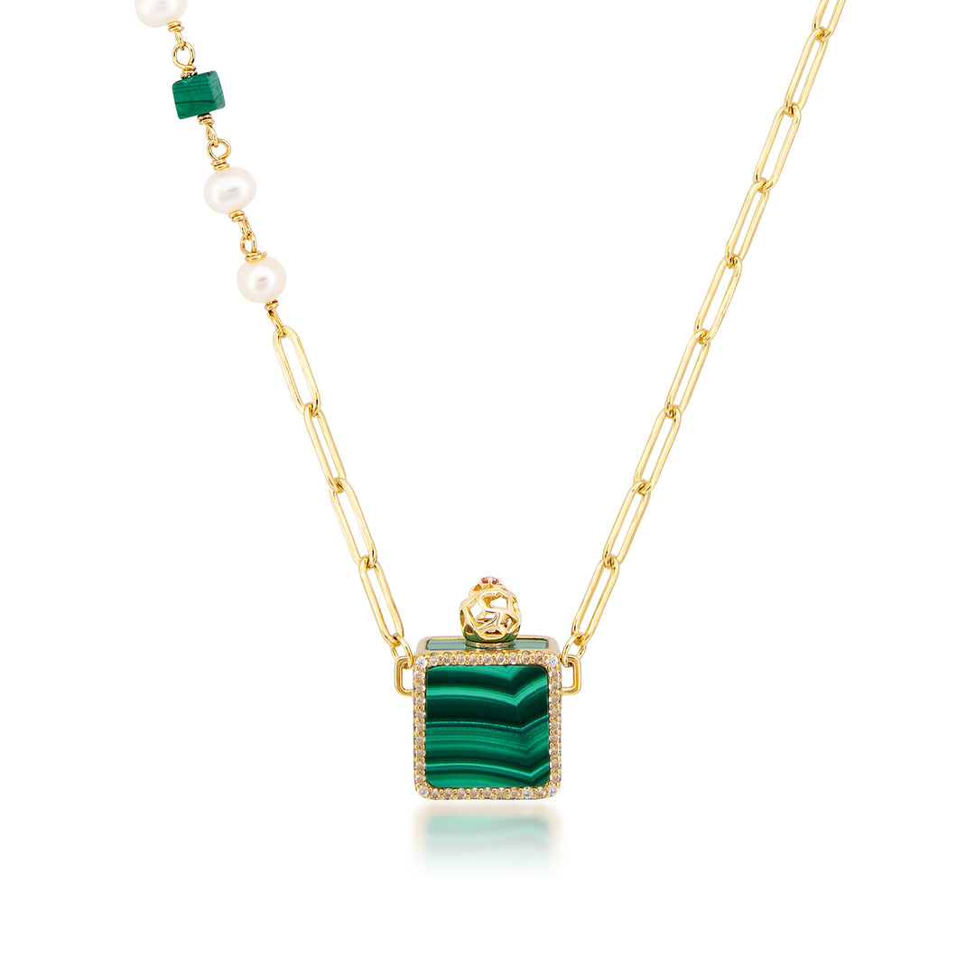 Pandora's Box | Malachite Pendant Necklace