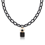 Load image into Gallery viewer, Midnight | Obsidian Cube Pendant Choker
