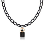 Load image into Gallery viewer, Midnight | Obsidian Cube Pendant Choker