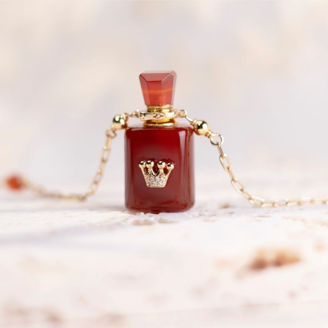 Fervency | Carnelian Cube Pendant Necklace