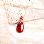 Load image into Gallery viewer, Fervency | Carnelian Water Drop Pendant Necklace
