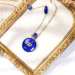 Load image into Gallery viewer, Twilight | Lapis Angel&#39;s Eye Round Pendant Necklace